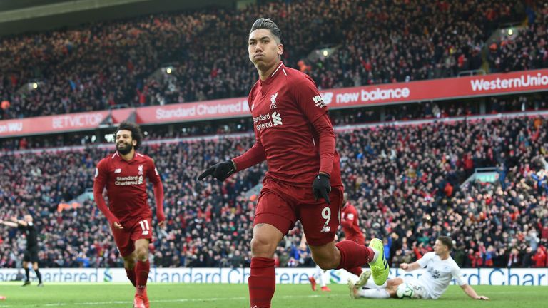 Roberto Firmino bejubelt seinen Treffer gegen Burnley.