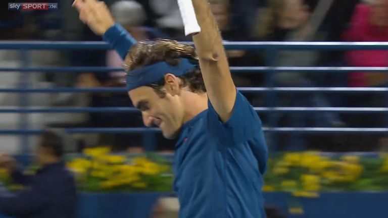 Was für ein Erfolg! Roger Federer feiert in Dubai seinen 100. ATP-Titel.