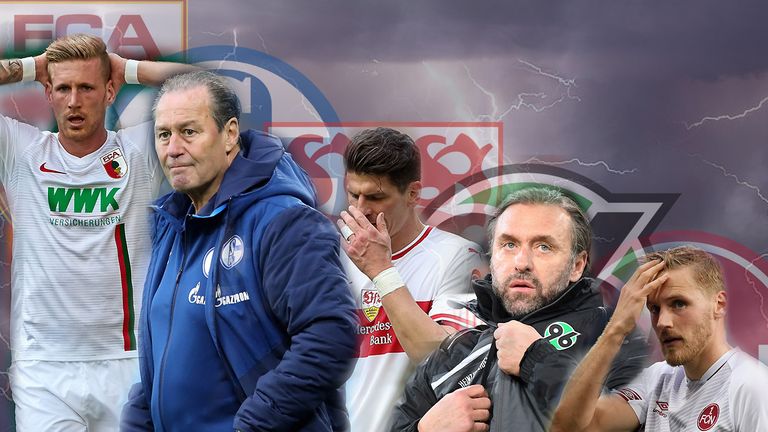 Augsburg, Schalke, Stuttgart, Hannover und Nürnberg stecken mitten im Abstiegskampf.