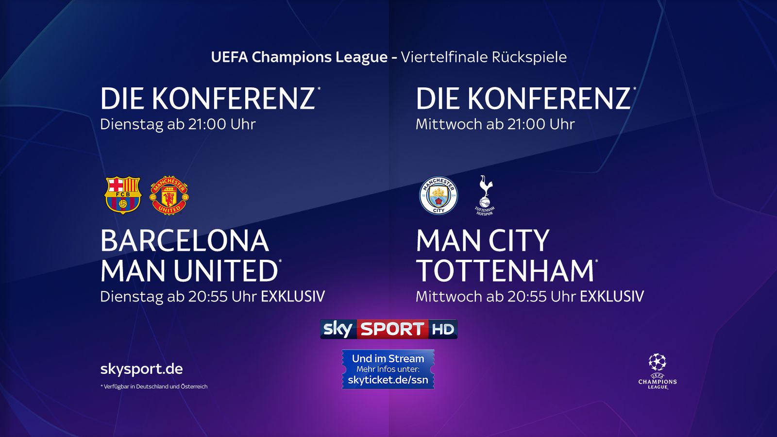 Champions League Viertelfinale live im TV & Stream