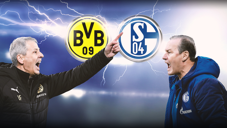 Mit welcher Startelf gehen BVB-Coach Lucien Favre (l.) und Schalke-Trainer Huub Stevens ins 178. Revierderby?