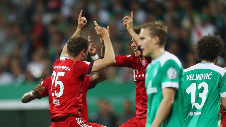 Der FC Bayern gewinnt im DFB-Pokal bei Werder Bremen mit 3:2.