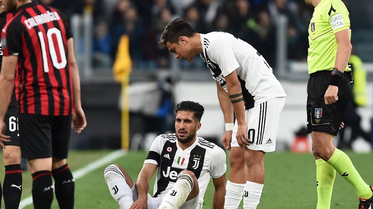 Emre Can verletzte sich beim Ligaspiel gegen AC Mailand am Knöchel