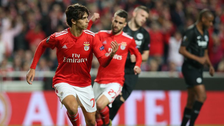 Joao Felix erzielt die ersten beiden Treffer für Benfica Lissabon.