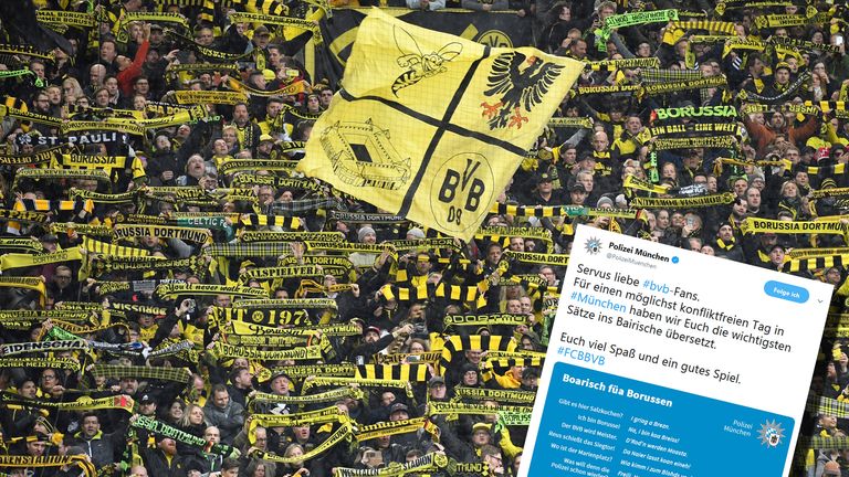 Die Münchner Polizei erlaubt sich bei Twitter einen Scherz mit den BVB-Fans.