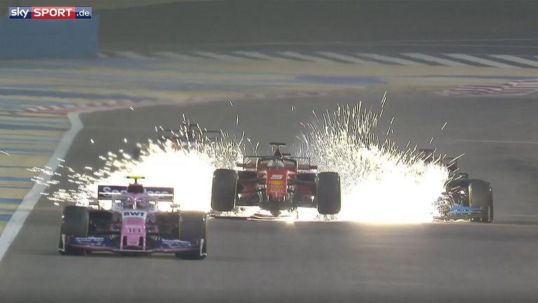 Nach einem guten Start in Bahrain folgten zwei spektakuläre Szenen von Sebastian Vettel.