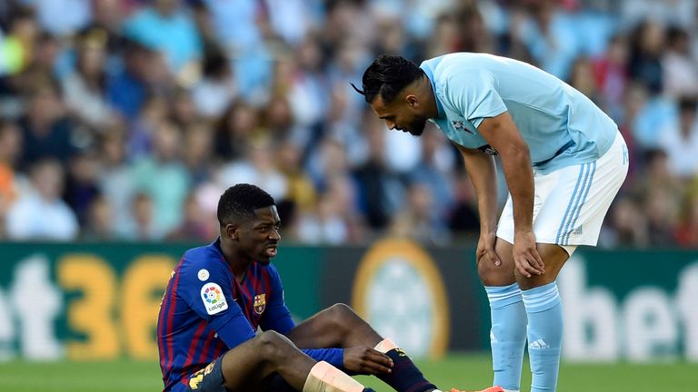 Ousmane Dembele fällt für das Rückspiel in Liverpool aus.