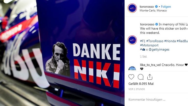 Toro Rosso plant einen Schriftzug seitlich an ihren Fahrzeugen. (Quelle: Instagram tororosso)
