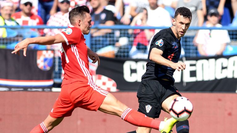 Ivan Perisic erzielt in der 48. Minute das 2:0 für Kroatien.