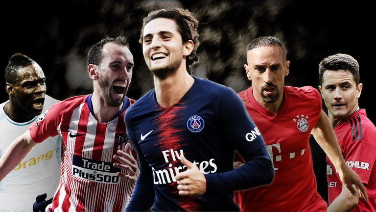 Adrien Rabiot (M.), Franck Ribery (2.v.r.) und Co. sind im Sommer 2019 ablösefrei.