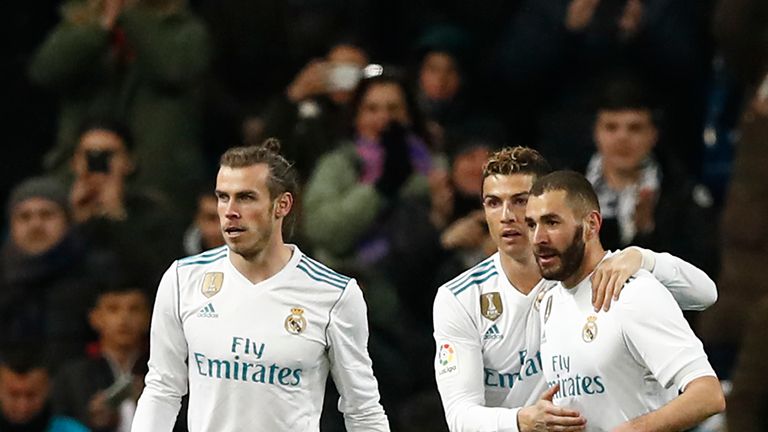 Gareth Bale (l.), Karim Benzema (r.), Cristiano Ronaldo - (Real Madrid) - 2013-2018