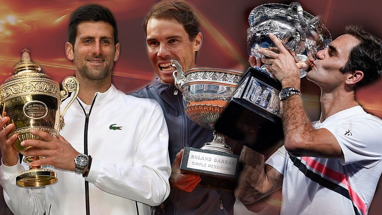 Novaj Djokovic (v.l.), Rafael Nadal und Roger Federer beherrschen die Tennis-Szene.