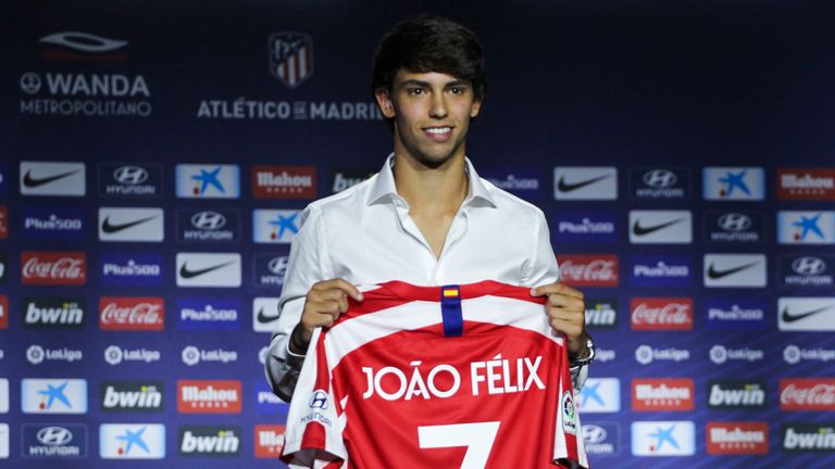Platz 2: Joao Felix (2019/2020 für 126 Millionen Euro von Benfica Lissabon zu Atletico Madrid)