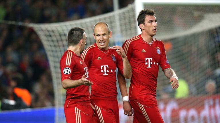 Franck Ribery (l.), Arjen Robben (M.), Mario Mandzukic - (FC Bayern) - 2012-2014