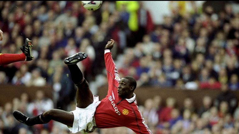 Höchster Sieg: In der Saison 1994/95 gewann Manchester United mit 9:0 gegen Ipswich Town. Andy Cole gelang in diesem Spiel ein Fünferpack - auf dem Foto ist er beim Legendenspiel zwischen Manchester und dem FC Bayern im Mai 2019 zu sehen.