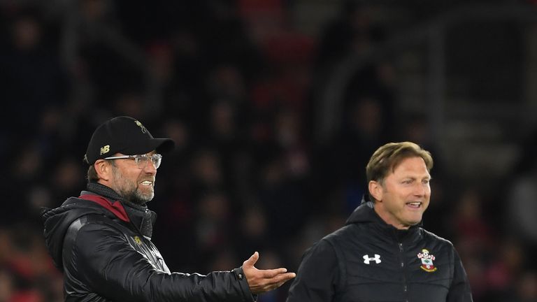 Das letzte Duell gewann Jürgen Klopp (l.) gegen Ralph Hasenhüttl.