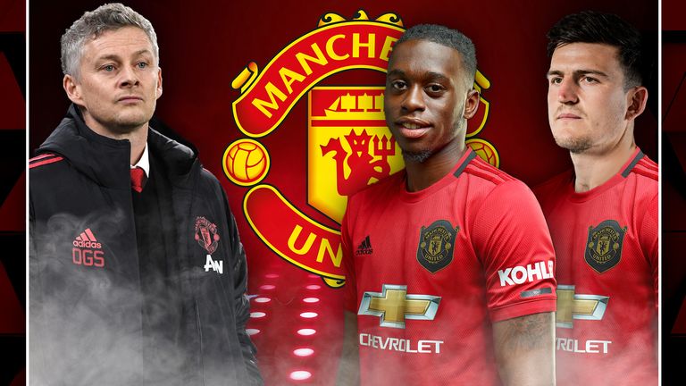 Manchester United geht mit zwei neuen Abwehrspielern - Aaron Wan-Bissaka (M.) und Harry Maguire (r.) - in die Saison 2019/20.