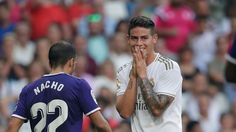 Real Madrid und James Rodriguez kamen gegen Valladolid nicht über ein 1:1 hinaus.