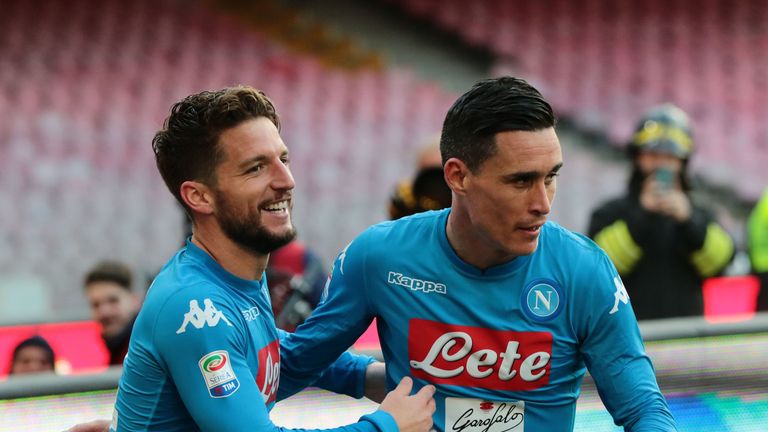 Platz 6: Dries Mertens (l./Torschütze) & Jose Callejon (Assistgeber) - 5 Treffer für den SSC Neapel