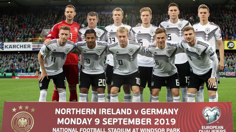Die Startelf der deutschen Nationalmannschaft im Qualifikationsspiel zur Europameisterschaft 2020 bei Nordirland.