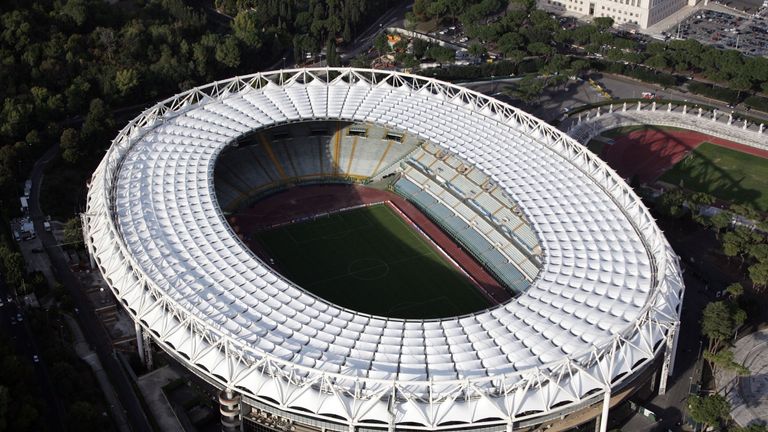 Olympiastadion in Rom: drei Gruppenspiele, ein Viertelfinale - Kapazität: 72.698 Plätze.