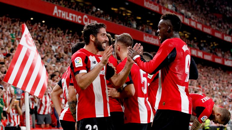 ATHLETIC BILBAO (LaLiga) - sieben Tore, acht Spiele. Bester Torschütze: Raul Garcia (l.).