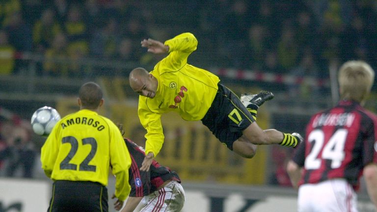 UEFA-Cup 2002: Nach einem 4:0-Sieg im Hinspiel stolperte der BVB zwei Wochen später in Mailand. Die 1:3-Niederlage im Rückspiel änderte jedoch nichts am Einzug ins Finale.