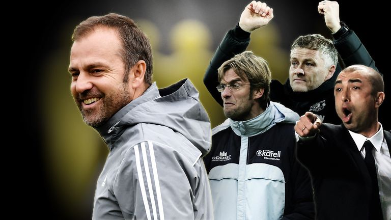 Diese Trainer kann sich Hansi Flick zum Vorbild nehmen. Quell: Getty/dpa/Sky