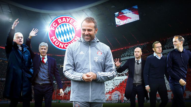 Die Namen Jose Mourinho (l.), Erik ten Hag /M.) und Arsene Wenger (r.) u.a. werden in München als Nachfolgekandidaten für Niko Kovac gehandelt. Aber vielleicht bleibt auch Hansi Flick länger als gedacht der Cheftrainer des FCB.