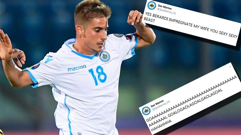 Der Twitteraccount von San Marino eskaliert nach dem ersten Heimtor seit sechs Jahren.