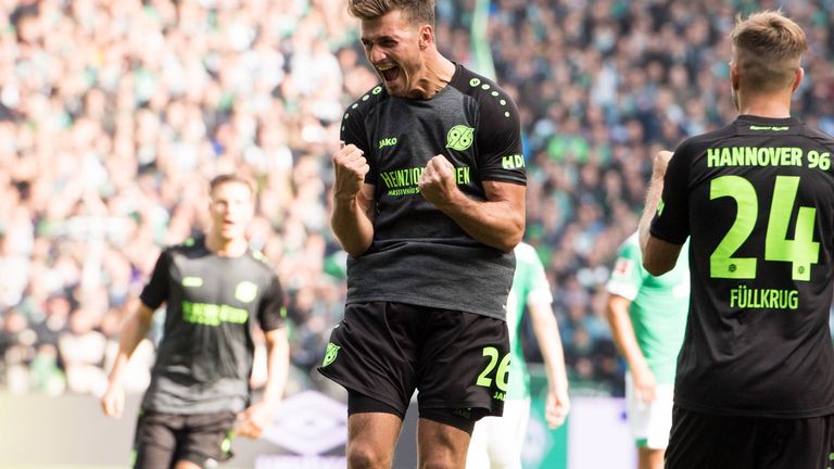 Platz 2: Hendrik Weydandt für Hannover 96 gegen Werder Bremen nach 72 Sekunden (25.08.2018)