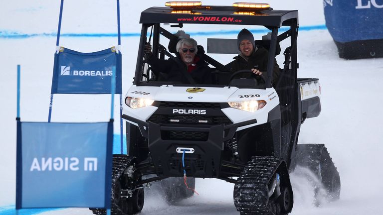 Wagen sich auf die Piste: Sebastian Vettel und Bernie Ecclestone.