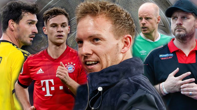 Wer sichert sich in der Bundesliga-Saison 2019/20 die Meisterschale und wer steigt ab? (Quelle: getty/imago/Sky)