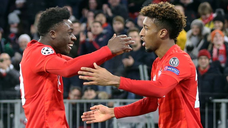 Kingsley Coman (r.) und Alphonso Davies haben die höchste Endgeschwindigkeit beim FC Bayern.