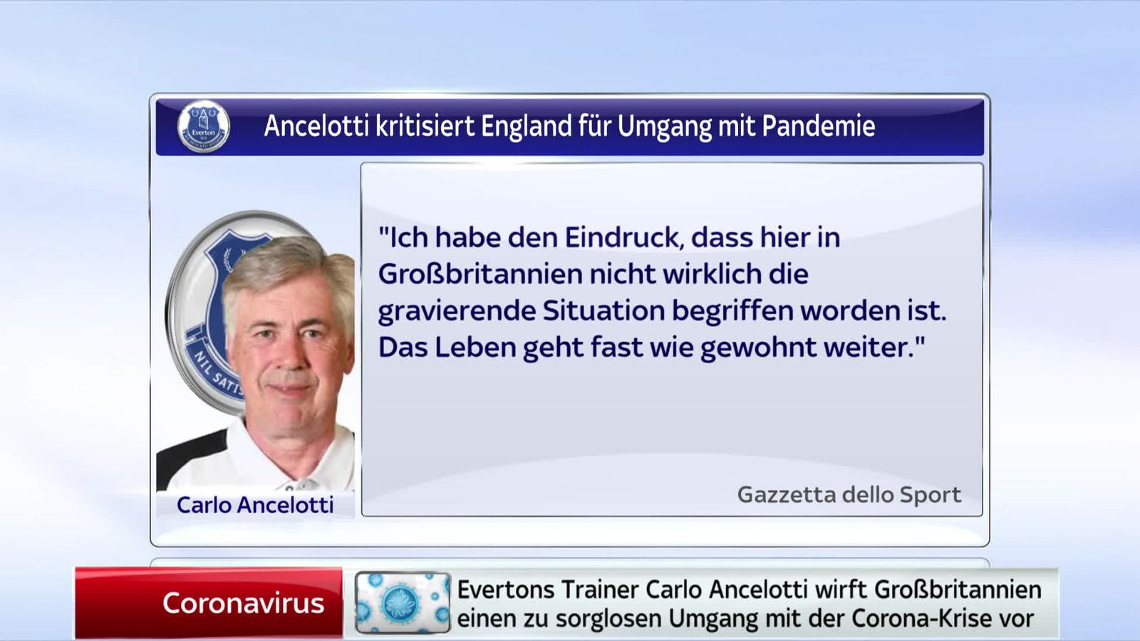 Corona Ancelotti kritisiert England für Umgang mit Pandemie Fußball