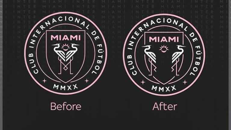 Beckham-Klub Inter Miami verändert sein Logo, indem die beiden Flamingos getrennt werden.