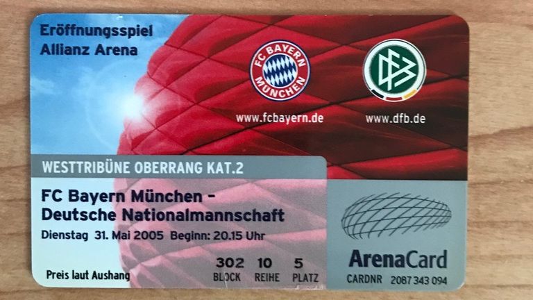FC Bayern München – Deutsche Nationalmannschaft (Eröffnungsspiel Allianz Arena) am 31. Mai 2005 
Endstand: 4:2
Zuschauer: 66.000 (ausverkauft)
