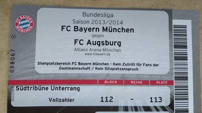 FC Bayern München - FC Augsburg am  9. November 2013 in der Allianz Arena 
Endstand: 3:0
Tore: Boateng, Ribery, Müller
Zuschauer: 71.000