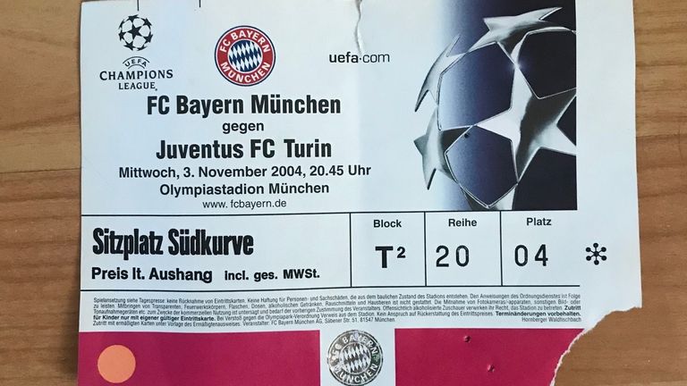 FC Bayern München – Juventus Turin am 3. November 2004 im Münchner Olympiastadion 
Endstand: 0:1
Tore: Del Piero
Zuschauer: 59.000