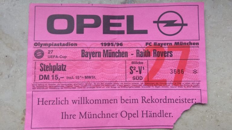FC Bayern München – Raith Rovers am 31. Oktober 1995 im Münchner Olympiastadion 
Endstand: 2:1
Tore: Klinsmann, Babbel (Bayern) – Lennon (Raith Rovers)
Zuschauer: 27.000