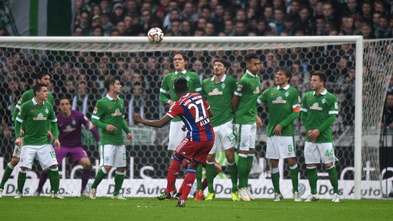 Platz 6: David Alaba – Ebenfalls auf dem sechsten Platz findet sich der achtmalige deutsche Meister wieder. Sieben Mal netzte auch der Österreicher den Ball per Freistoß ein.