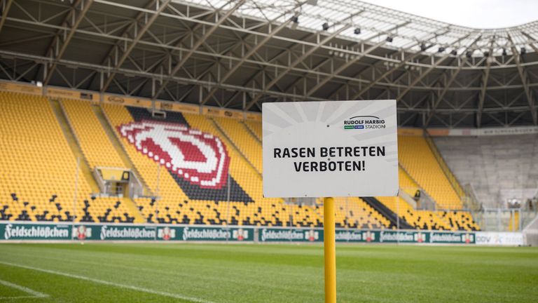 Im Stadion von Dynamo Dresden wird erstmal kein Fußball gespielt.