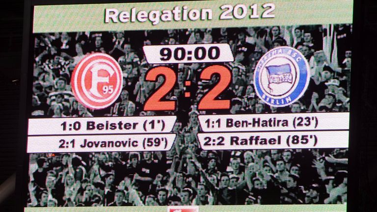 Relegation 2012, Anzeigetafel