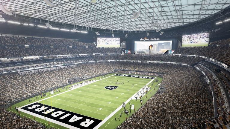 Dafür aber beim Allegiant Stadium: Die 1,8 Milliarden Euro teure Arena soll 65.000 Fans in die Wüste locken.  (Quelle: raiders.com)