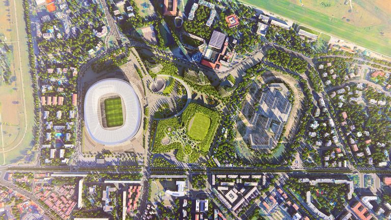 Entwurf 2: The Rings of Milano
So würde das fertige Stadion aussehen, wenn man darüber fliegt.