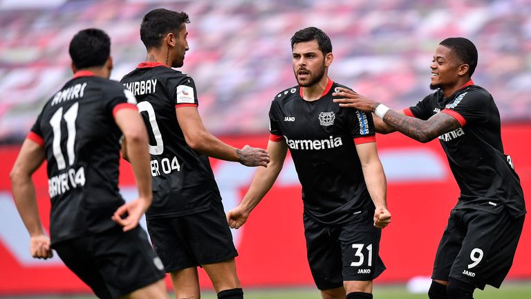 Bayer Leverkusen siegt dank des Treffers von Kevin Volland gegen Mainz 05.