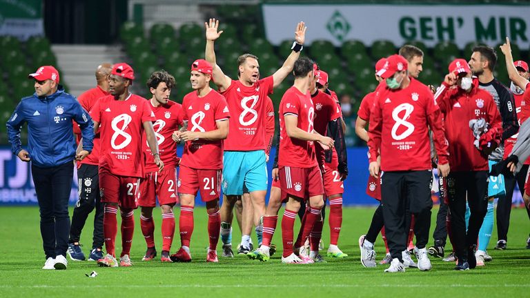 Der FC Bayern feiert die achte Deutsche Meisterschaft in Serie.