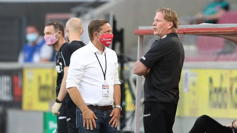 Köln-Manager Horst Heldt und Trainer Markus Gisdol. 