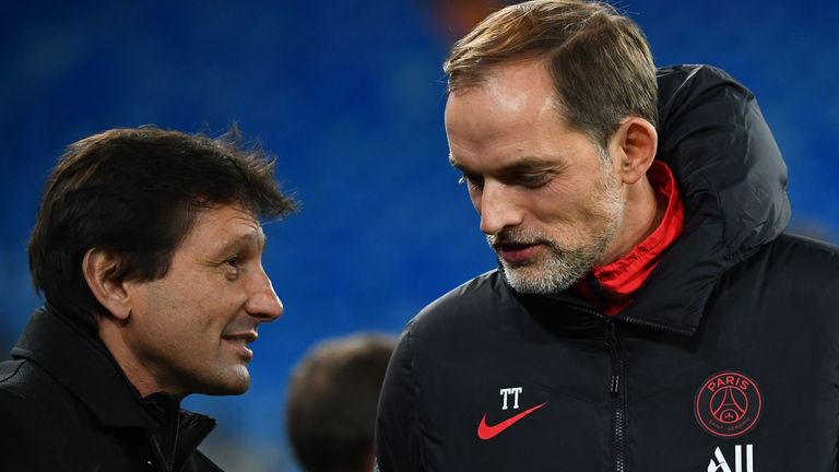 PSG-Sportdirektor Leonardo (l.) will auch in der nächsten Saison mit Trainer Thomas Tuchel arbeiten.