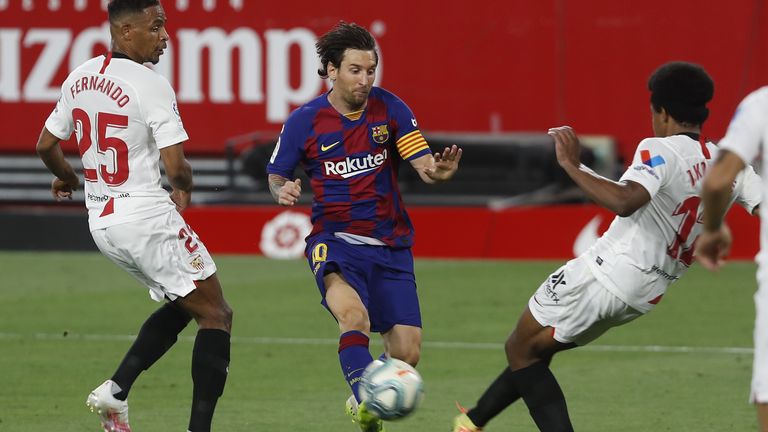 Lionel Messi und der FC Barcelona trennen sich vom FC Sevilla torlos.